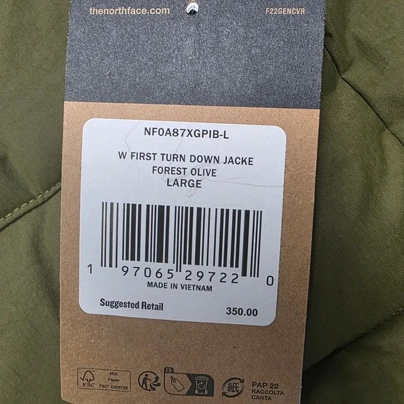 $350 The North Face Womens Forest Olive Down Parka Hooded Large NFOA87XGPB-L - Picture 3 of 8